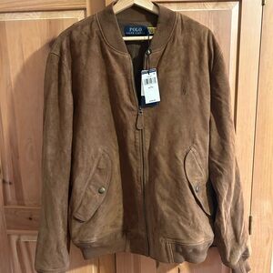 NWT Polo by Ralph Lauren Men's Lambskin Suede Bomber Jacket
